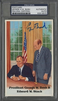 George H. W. Bush Signed Perez Steele Card (PSA/DNA)